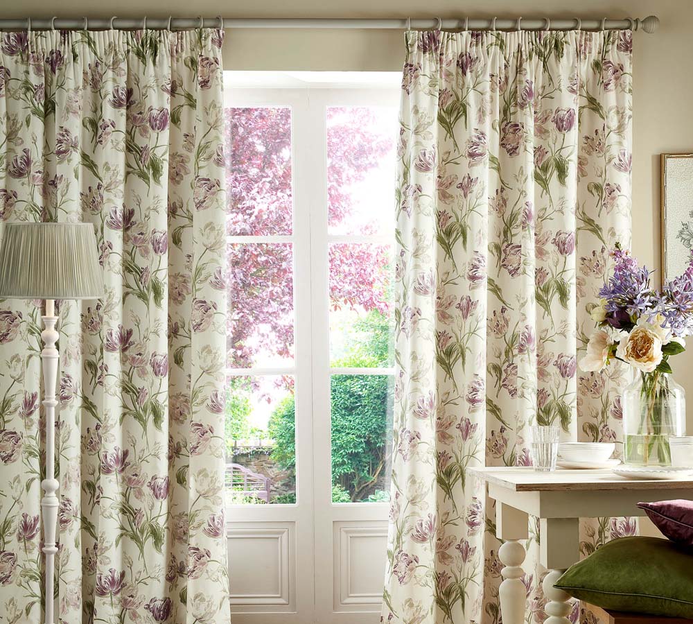 Gosford Grape Lined Header Tape Curtains